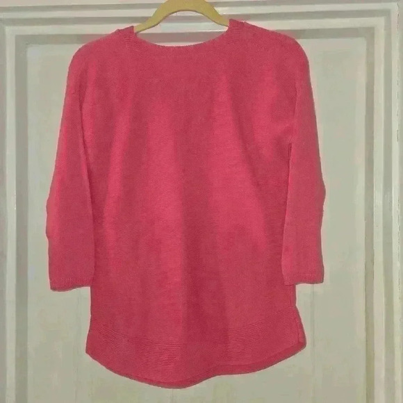 Talbots Womens Lightweight V-Neck Tunic Sweater Pink Size Small - Picture 2 of 11